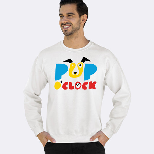 Adult Unisex Stacked Logo Sweatshirt - White