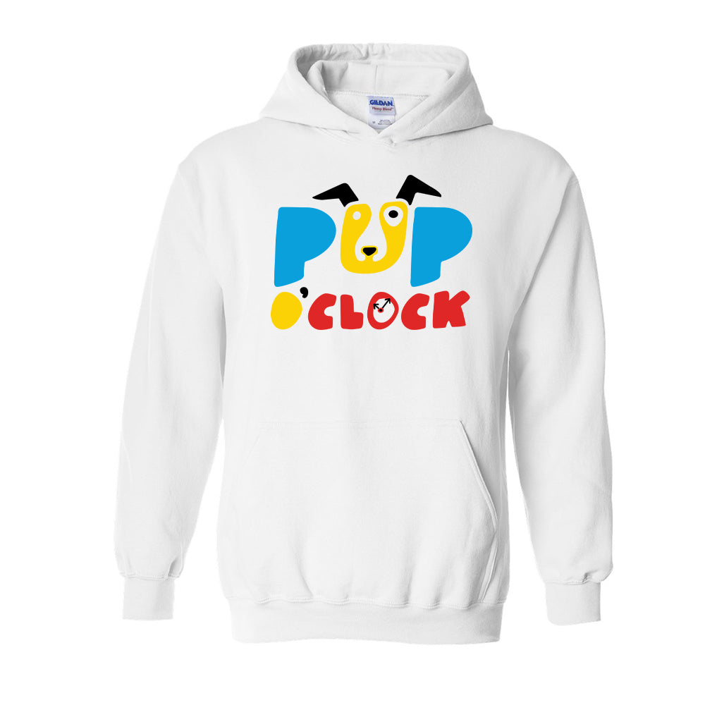 Adult Unisex Stacked Logo Hoodie - White