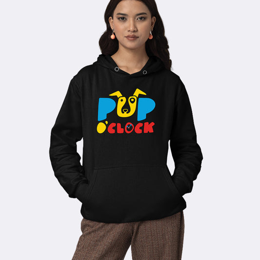 Adult Unisex Stacked Logo Hoodie - Black